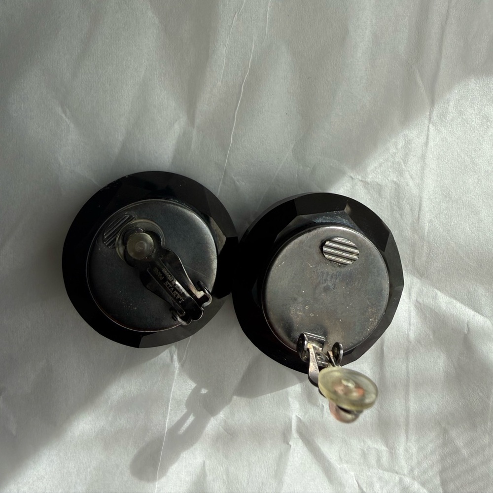 Lanvin Paris black crystal earring clip - Picture 14 of 15